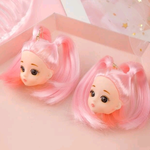 Anime Doll Pigtails Earrings - Picture 3 of 3